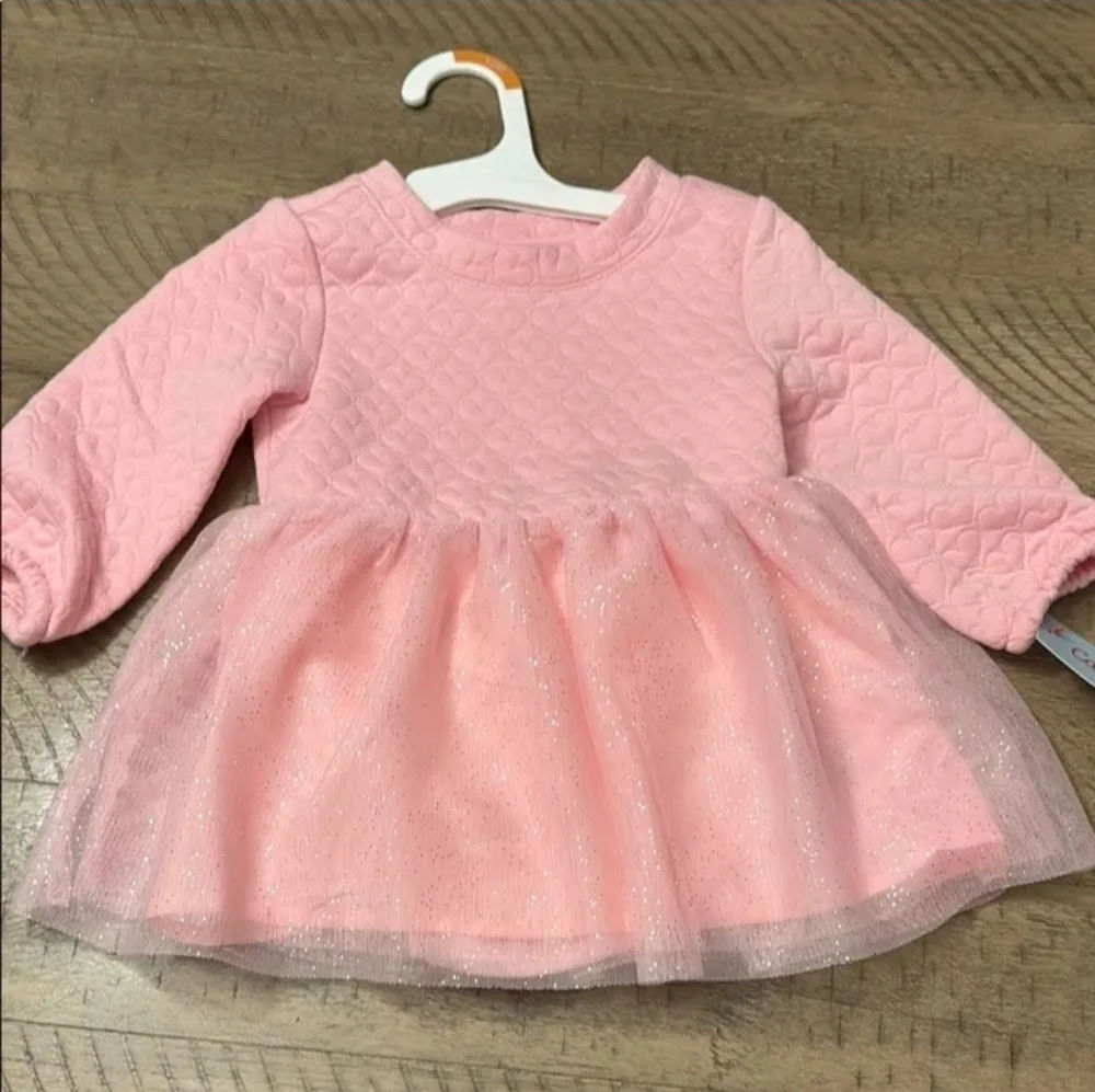 Cat and Jack Girls Quilted Dress Hearts Tulle Sparkle Feminine Sparkle